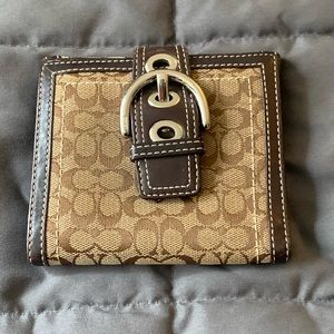 Authentic Coach Brown Signature Buckle Wallet